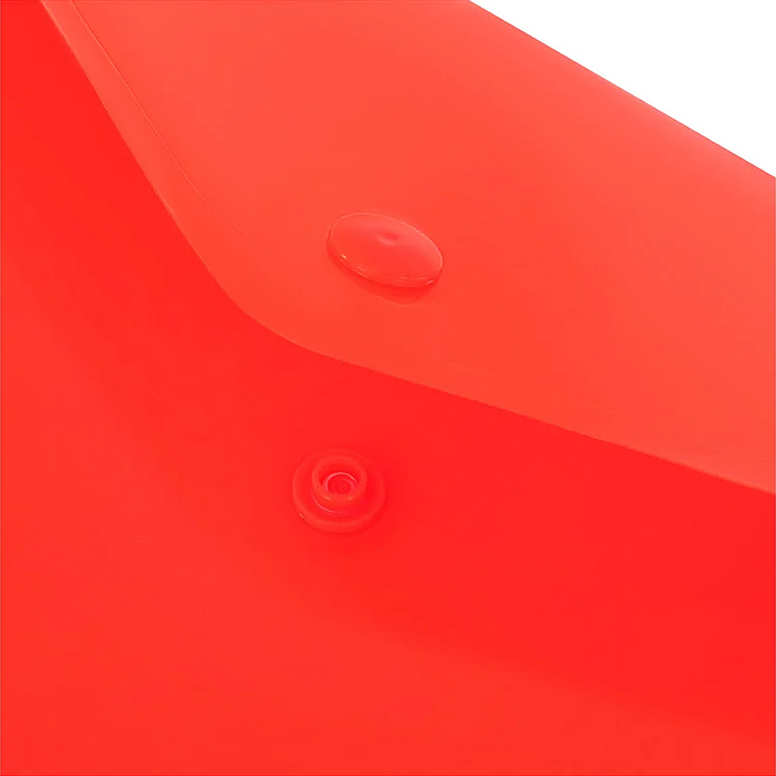 Папка-конверт с кнопкой прозрачная А4 до 100 л, красная, 0,15 мм "Universal"