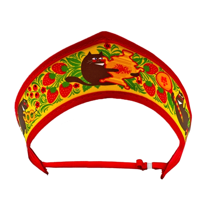 Кокошник-ободок "Русские промыслы" Семеновская, с регулируемой резинкой, универсальный, полиэстер Кокошник-ободок "Русские промыслы" Семеновская, с регулируемой резинкой, универсальный, полиэстер