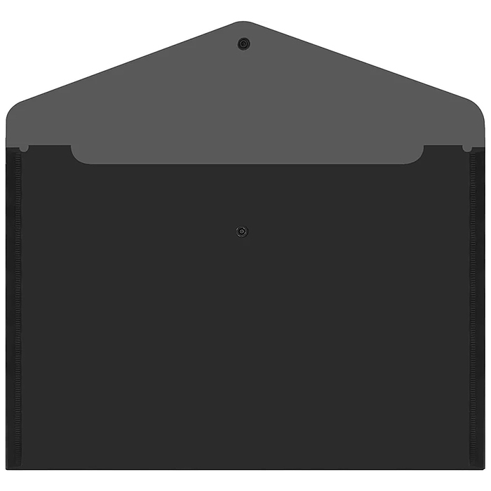 Папка-конверт с кнопкой прозрачная А4 до 100 л, черная, 0,15 мм "Universal"