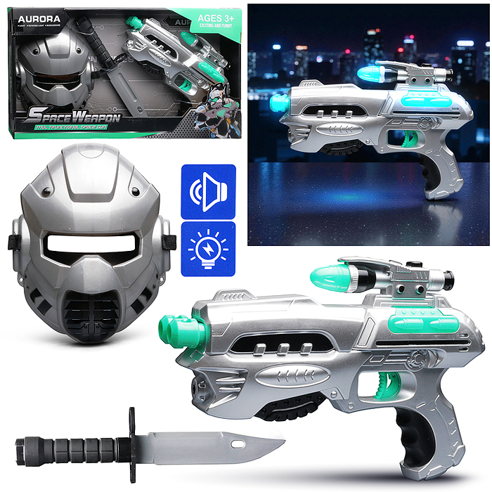 Набор оружия 840-12 "Воин Галактики" (свет, звук) на батарейках, в коробке