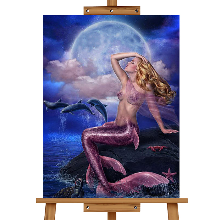 Мозаика алмазная MKA5040-56 "Русалочка" 40*50см.