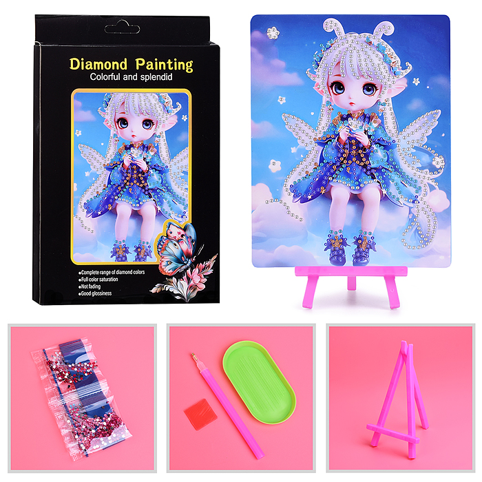 Мозаика алмазная 00-7610 "Девочка-бабочка" 15*20см Мозаика алмазная 00-7610 "Девочка-бабочка" 15*20см