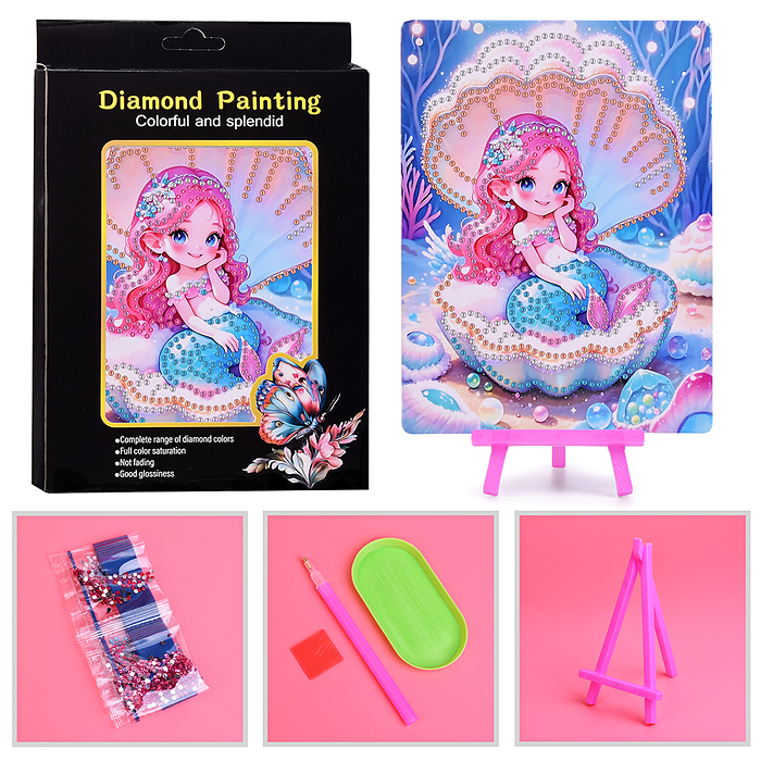 Мозаика алмазная 00-7609 "Русалочка в ракушке" 15*20см Мозаика алмазная 00-7609 "Русалочка в ракушке" 15*20см