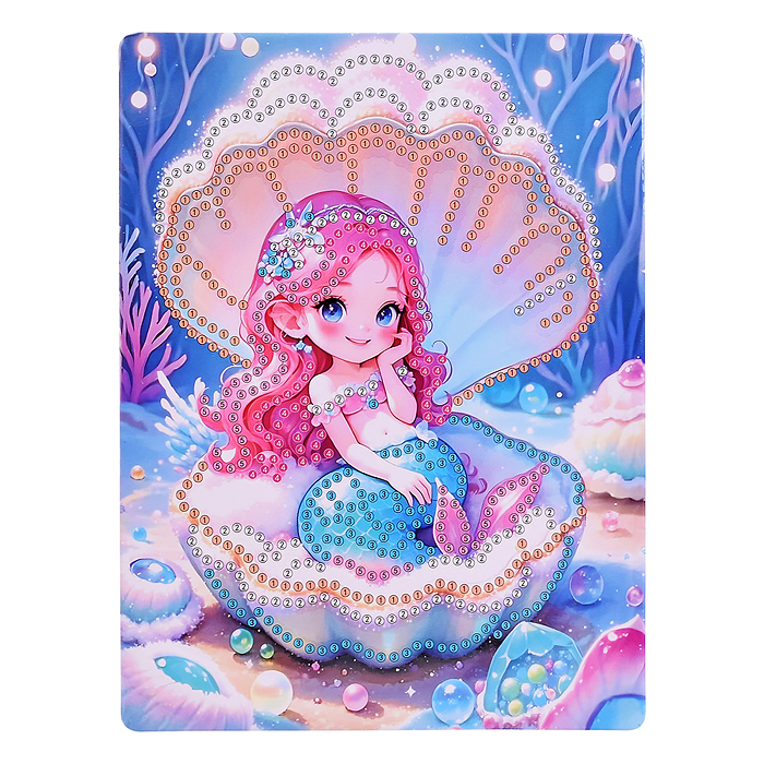 Мозаика алмазная 00-7609 "Русалочка в ракушке" 15*20см