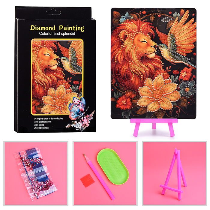 Мозаика алмазная 00-7617 "Царь зверей" 15*20см Мозаика алмазная 00-7617 "Царь зверей" 15*20см