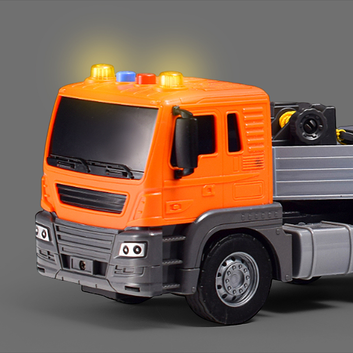 Машина JS202D-2 "Тягач" с вертолетом, 1:16 (свет, звук) в коробке