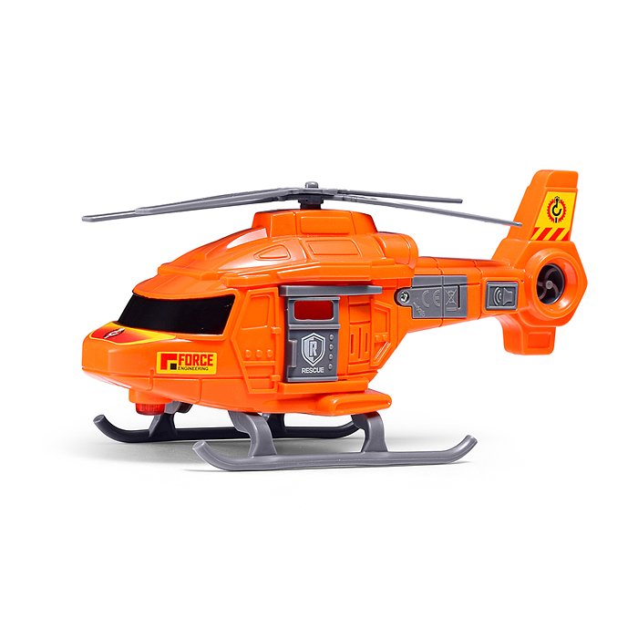 Машина JS202D-2 "Тягач" с вертолетом, 1:16 (свет, звук) в коробке