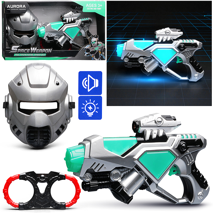 Набор оружия 840-3 "Зеленая миля" (свет, звук) на батарейках, в коробке