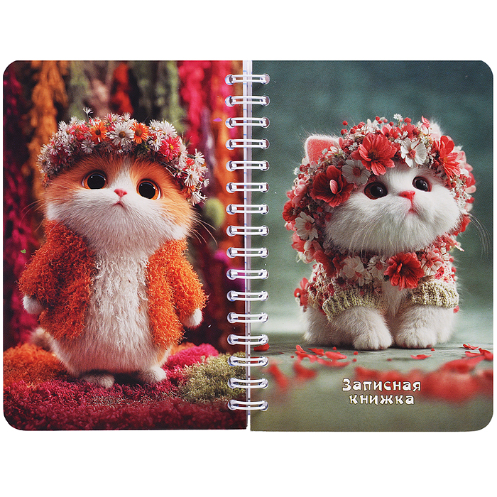 Записная книжка - перевертыш 80л. А6 на гребне "Котята" Записная книжка - перевертыш 80л. А6 на гребне "Котята"