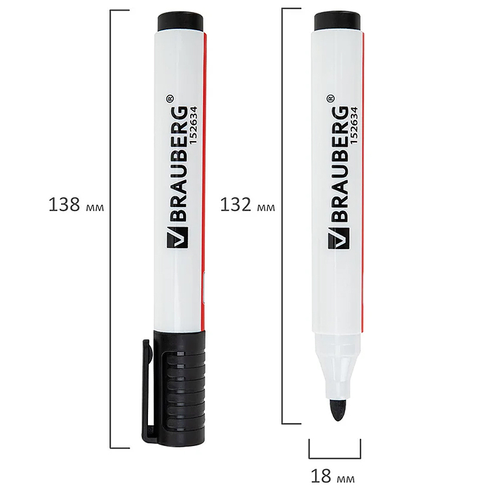 Фото к товару Маркер стираемый для белой доски черный "Ultra whiteboad marker" 3 мм, с клипом Маркер стираемый для белой доски черный "Ultra whiteboad marker" 3 мм, с клипом