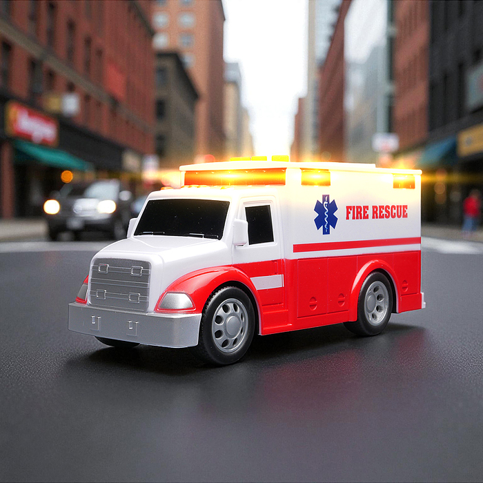 Фото к товару Машина WY1109A "Реанимация" 1:32 (свет. Звук) в коробке Машина WY1109A "Реанимация" 1:32 (свет. Звук) в коробке