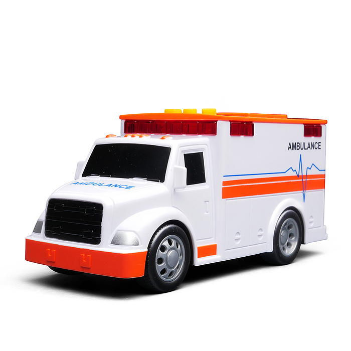 Фото к товару Машина WY1109B "Скорая помощь" 1:32 (свет, звук) в коробке Машина WY1109B "Скорая помощь" 1:32 (свет, звук) в коробке