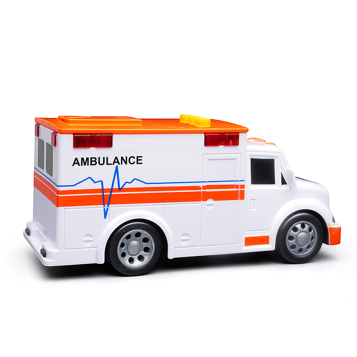 Фото к товару Машина WY1109B "Скорая помощь" 1:32 (свет, звук) в коробке Машина WY1109B "Скорая помощь" 1:32 (свет, звук) в коробке
