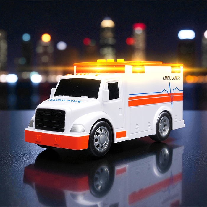Фото к товару Машина WY1109B "Скорая помощь" 1:32 (свет, звук) в коробке Машина WY1109B "Скорая помощь" 1:32 (свет, звук) в коробке