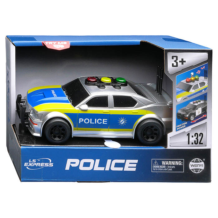 Фото к товару Машина WY1150B "Полиция" 1:32 (свет, звук) в коробке Машина WY1150B "Полиция" 1:32 (свет, звук) в коробке