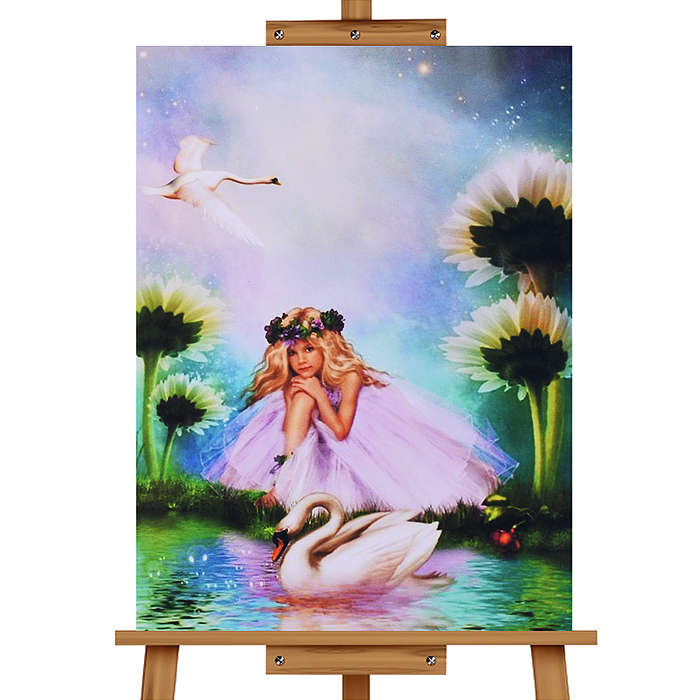 Мозаика алмазная MKA4030-89 "Девочка и лебеди" 30*40см.