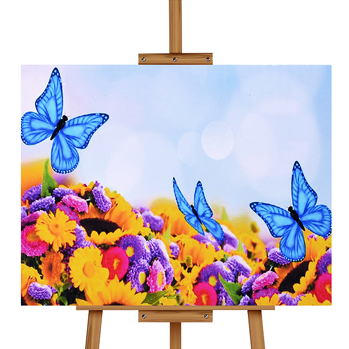 Фото к товару Мозаика алмазная MKA4030-99 "Бабочки в цветах" 30*40см. Мозаика алмазная MKA4030-99 "Бабочки в цветах" 30*40см.