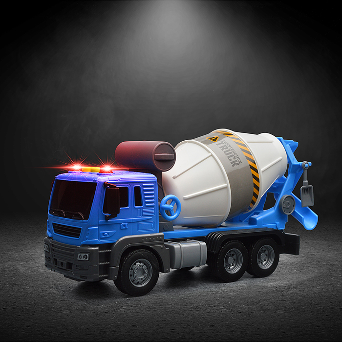 Фото к товару Машина JS102A "Бетономешалка" 1:16 (свет, звук) в коробке (цвет синий) Машина JS102A "Бетономешалка" 1:16 (свет, звук) в коробке (цвет синий)