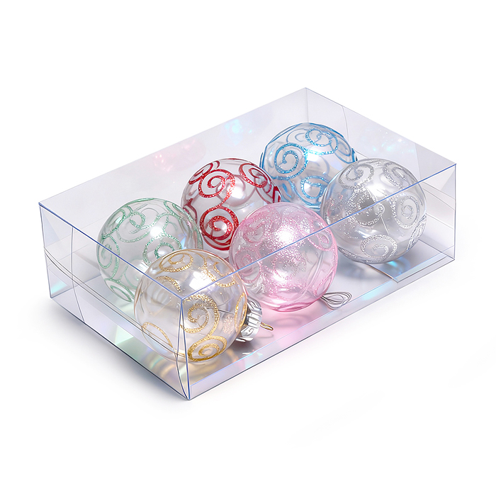 Фото к товару Набор новогодних украшений S2498 "Цветные узоры" (6шт х 6см) Набор новогодних украшений S2498 "Цветные узоры" (6шт х 6см)