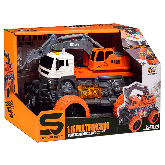 Фото к товару Машина JS104BS "МегаБур" 1:16 (свет, звук) в коробке (цвет оранжевый) Машина JS104BS "МегаБур" 1:16 (свет, звук) в коробке (цвет оранжевый)