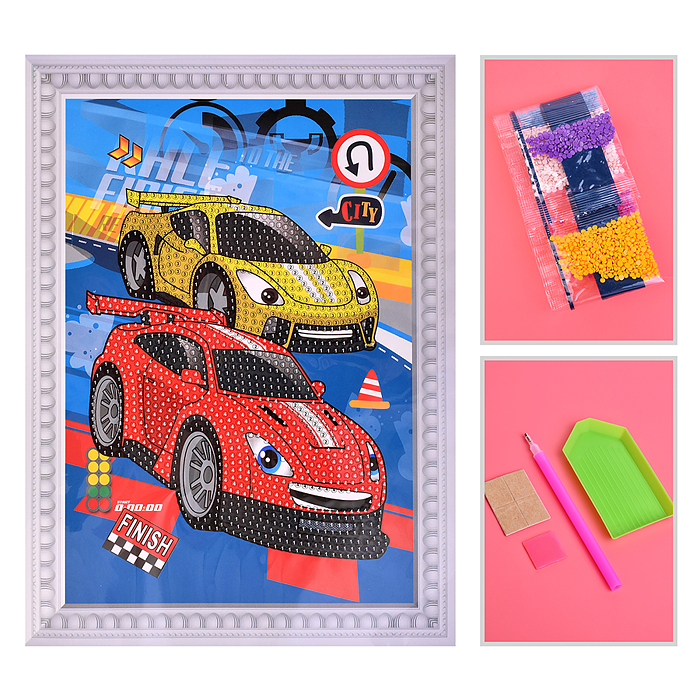 Мозаика алмазная 00-7599 "Гонка" 17.5*23.5см Мозаика алмазная 00-7599 "Гонка" 17.5*23.5см