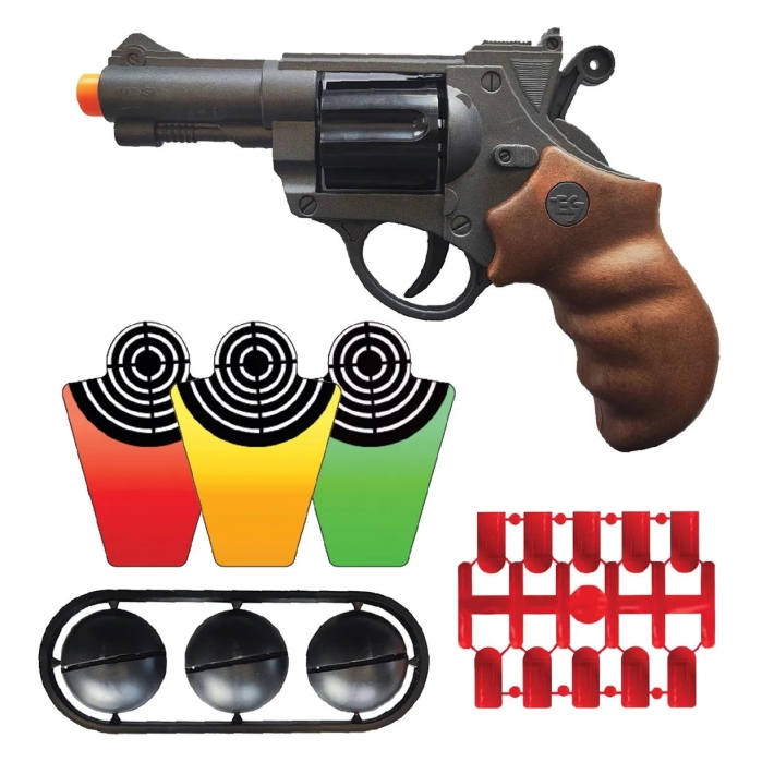 Игровой набор "Стрелок". Револьвер  ковбойский малый №1 с 20 мягкими пулями и комплектом мишеней