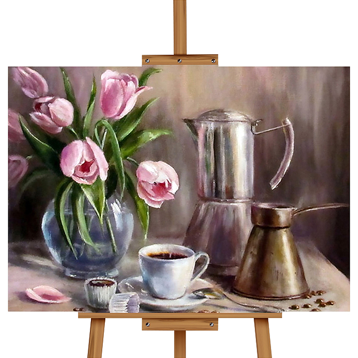 Мозаика алмазная MKA5040-65 "Утренний кофе" 40*50см.