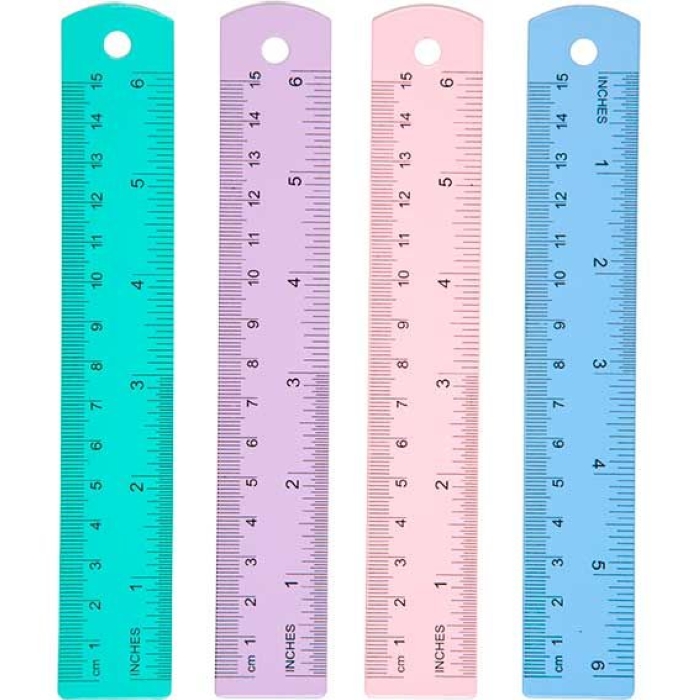 Линейка алюминиевая "Pastel" 15 см, с двусторонней шкалой, в пластиковом подвесе