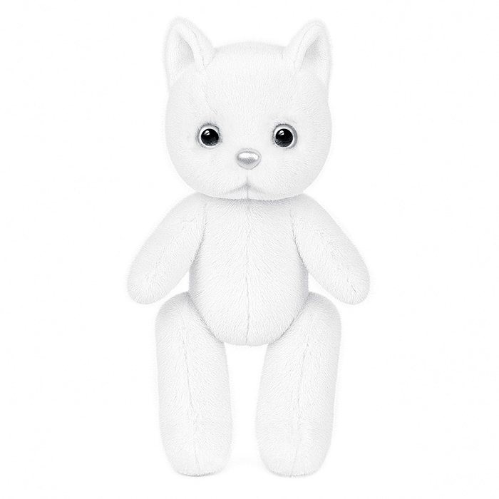 Котик Белый, 20 см, в коробке
