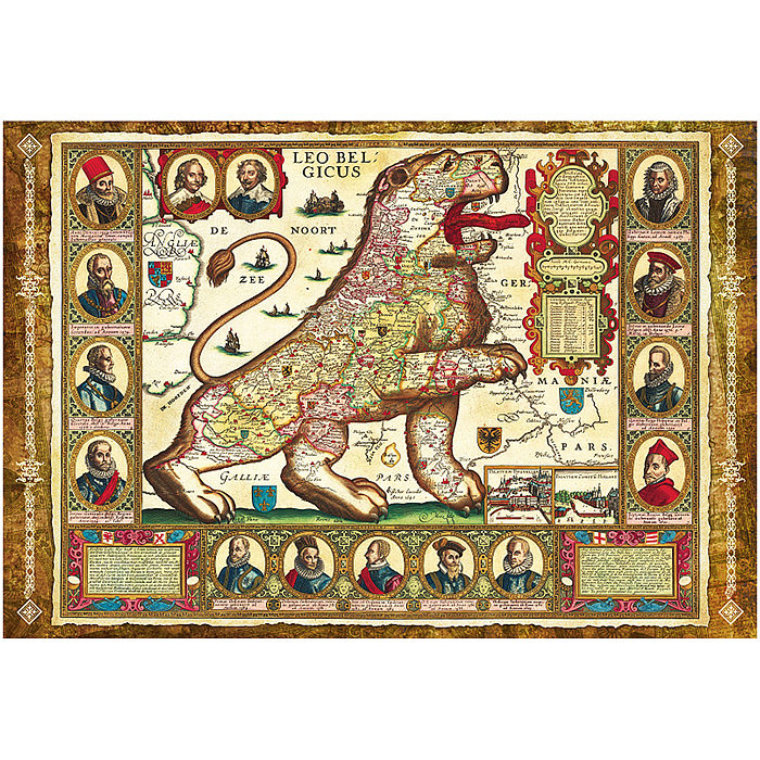Пазлы 1500 Карта "Лев бельгийский"