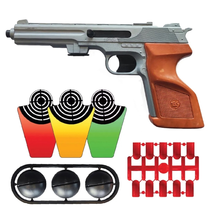 Игровой набор "Стрелок". Пистолет  классический №1 с 20 мягкими пулями и комплектом мишеней
