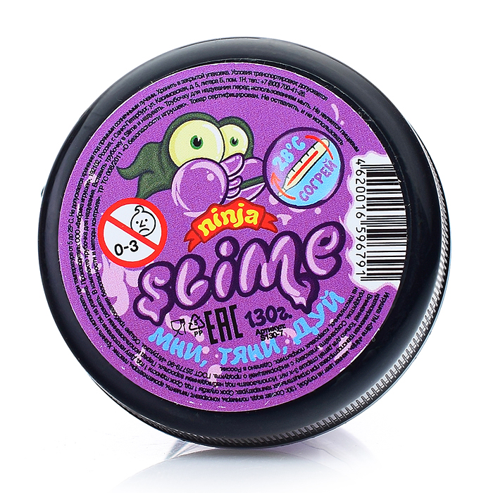 Фото к товару Лизун "Slime "Ninja", меняет цвет на голубой, 130 г. Лизун "Slime "Ninja", меняет цвет на голубой, 130 г.