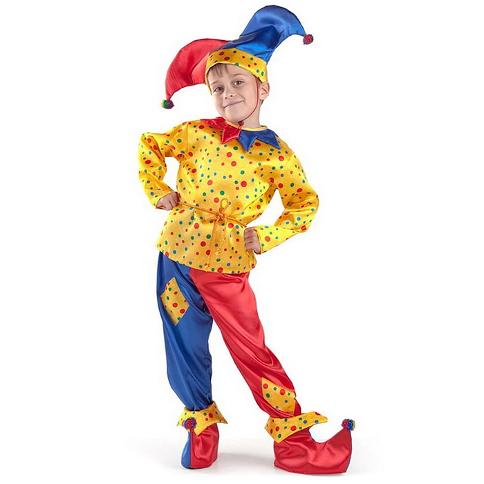 Изделие швейное для мальчиков "Петрушка" (сорочка, брюки, головной убор) (текстиль) р.122-64 Изделие швейное для мальчиков "Петрушка" (сорочка, брюки, головной убор) (текстиль) р.122-64