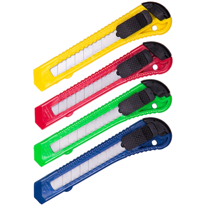 Нож канцелярский 18мм OfficeSpace, с фиксатором, европодвес 