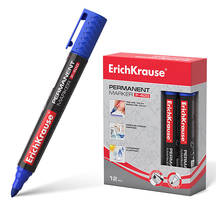 Маркер перманентный P-400, цвет чернил синий 