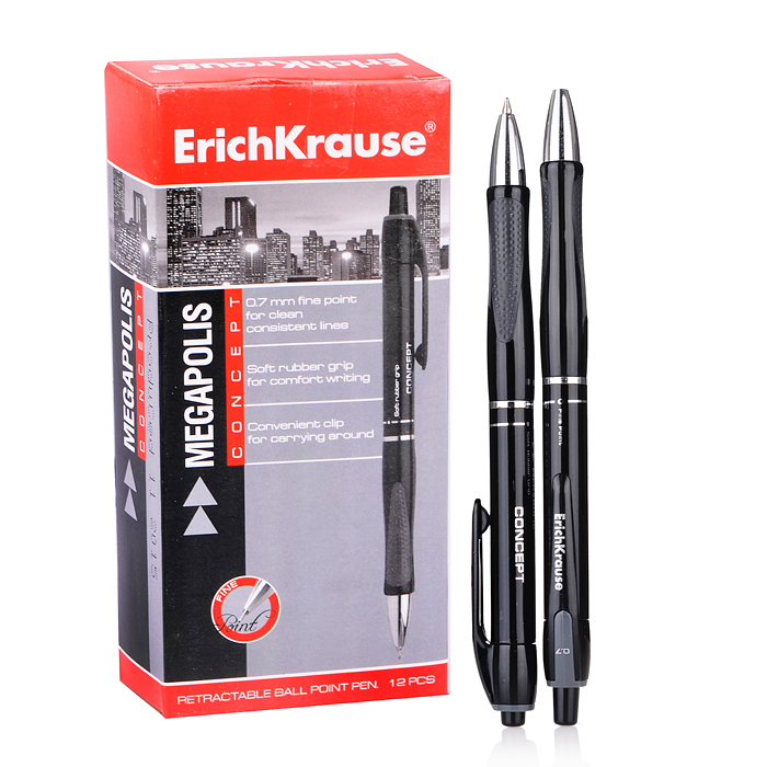 Ручка шариковая автоматическая Megapolis concept цвет чернил черный 