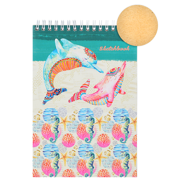 Скетчбук А5, 50л, "Морские обитатели" Скетчбук А5, 50л, "Морские обитатели"