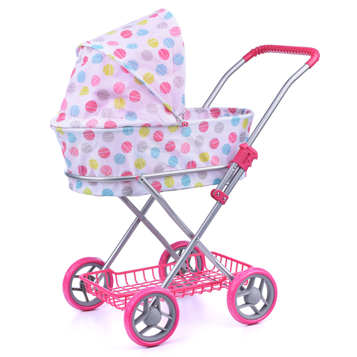 Фото к товару Коляска для кукол 9325B, металлическая, складная, прогулочная с капюшоном, с сумкой и корзиной , цве Коляска для кукол 9325B, металлическая, складная, прогулочная с капюшоном, с сумкой и корзиной , цве