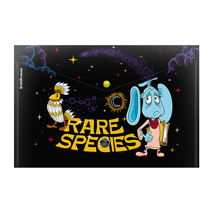 Папка-конверт на кнопке пластиковая "Тайна третьей планеты" A4, ассорти