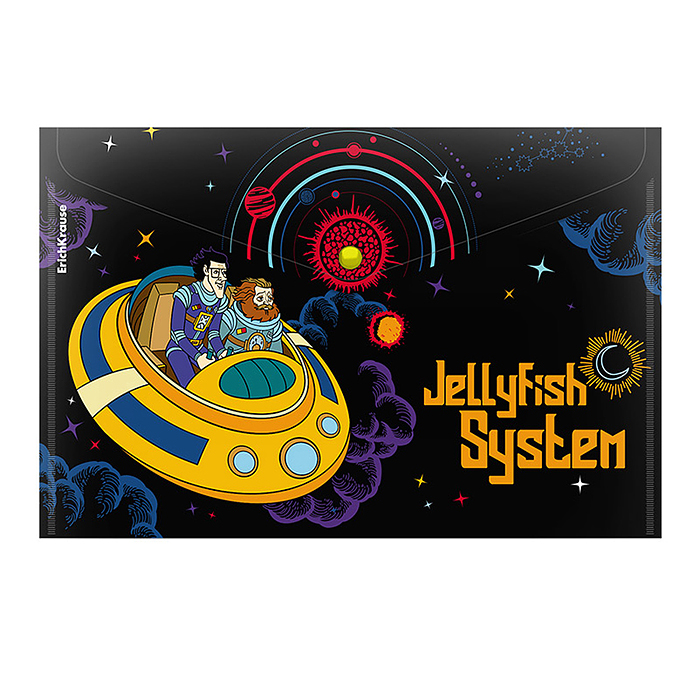 Папка-конверт на кнопке пластиковая "Тайна третьей планеты" A4, ассорти