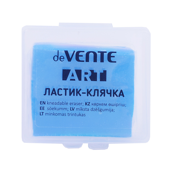 Ластик-клячка "Art" синтетический каучук, прямоугольный, ассорти 4 цвета, 40x40x10 мм, мягк