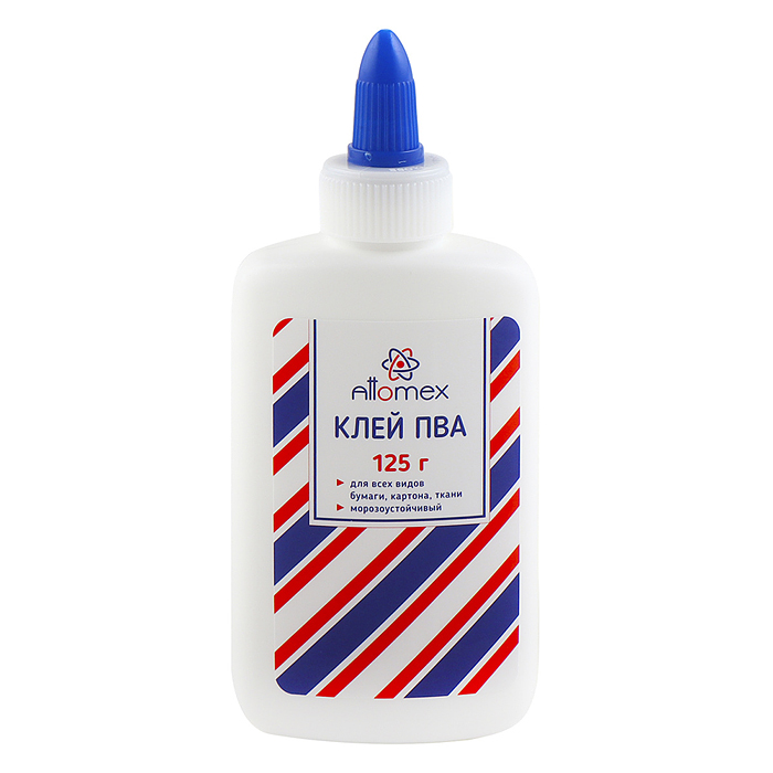 Клей ПВА "Attomex" морозоустойчивый (до -40°C) 125 г в пластиковой бутылочке с дозатором Клей ПВА "Attomex" морозоустойчивый (до -40°C) 125 г в пластиковой бутылочке с дозатором
