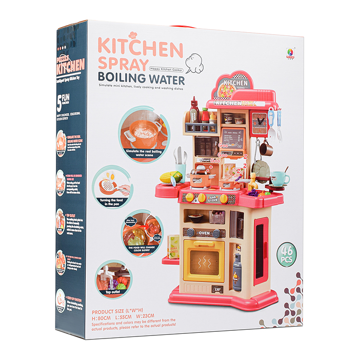 Фото к товару Игровой набор кухня MJL-911 "Мастер шеф" цвет розовый, в коробке Игровой набор кухня MJL-911 "Мастер шеф" цвет розовый, в коробке