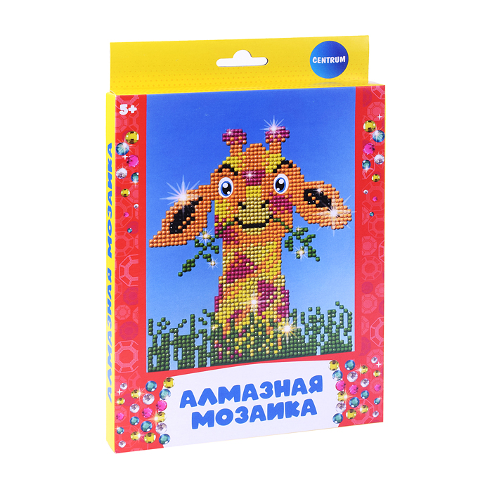 Алмазная мозаика "Жираф" 20х15см, частичное заполнение Алмазная мозаика "Жираф" 20х15см, частичное заполнение