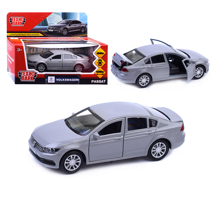 Машина металл Volkswagen Passat 12 см, двер, багаж, инерц, темно-серый, в коробке Машина металл Volkswagen Passat 12 см, двер, багаж, инерц, темно-серый, в коробке
