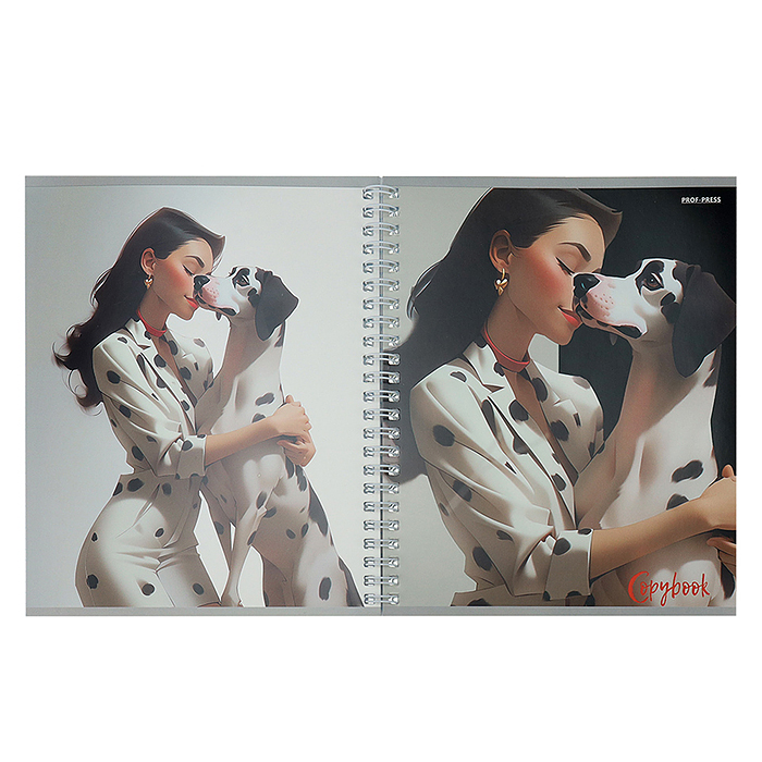 Фото к товару Тетрадь клетка 96л. А5, "Девушки и питомцы - 1" на гребне Тетрадь клетка 96л. А5, "Девушки и питомцы - 1" на гребне