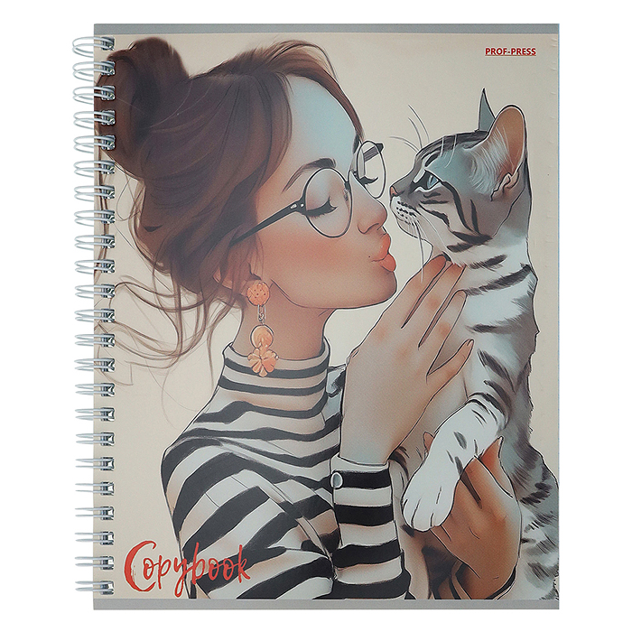 Фото к товару Тетрадь клетка 96л. А5, "Девушки и питомцы - 1" на гребне Тетрадь клетка 96л. А5, "Девушки и питомцы - 1" на гребне