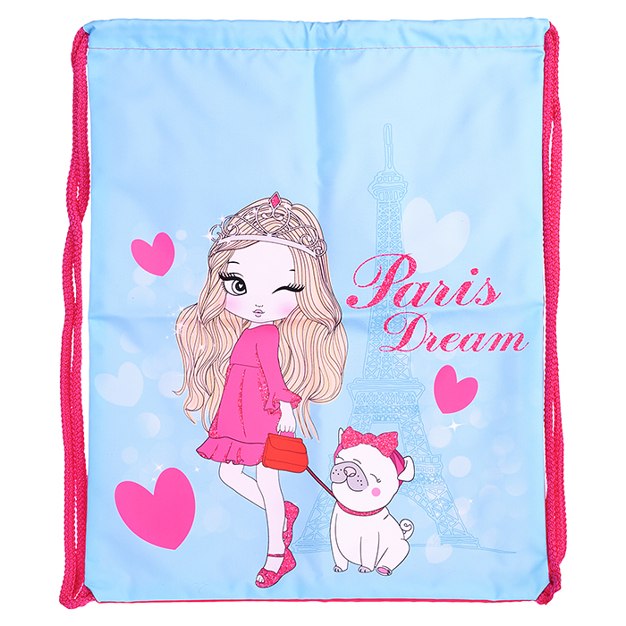 Мешок для обуви "Парижанка" 1 отделение, 330х420мм, петля для подвеса, полиэстер, 210 ден