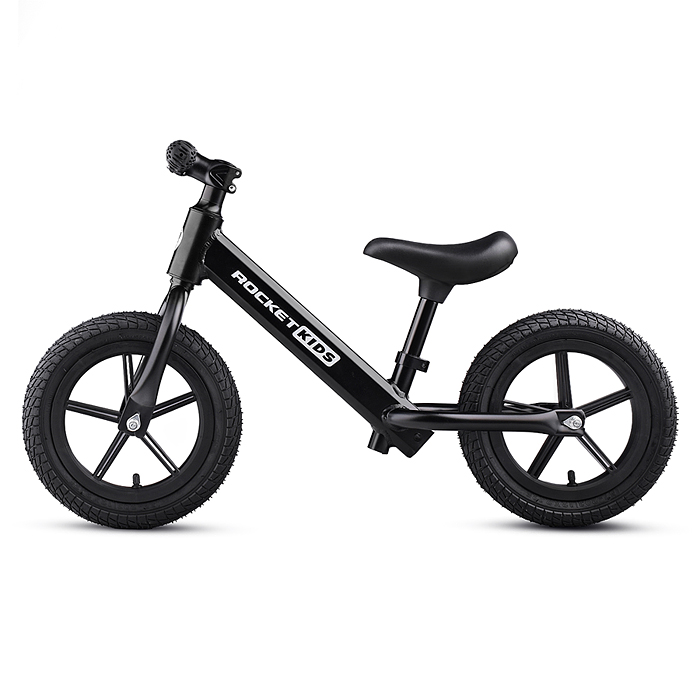 Беговел 12" Rocket, колеса надувные, рама алюминий, цвет черный