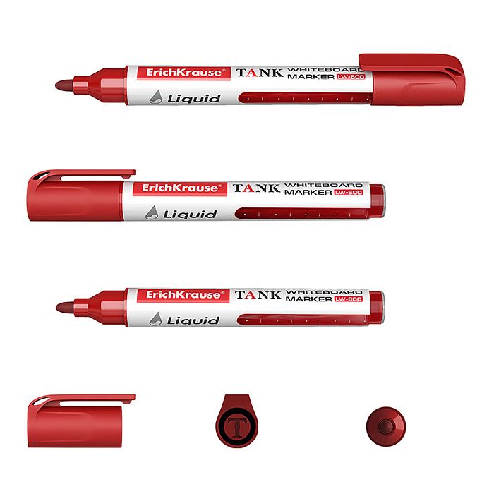 Фото к товару Маркер для досок с жидкими чернилами LW-600 Tank Liquid, цвет чернил красный Маркер для досок с жидкими чернилами LW-600 Tank Liquid, цвет чернил красный
